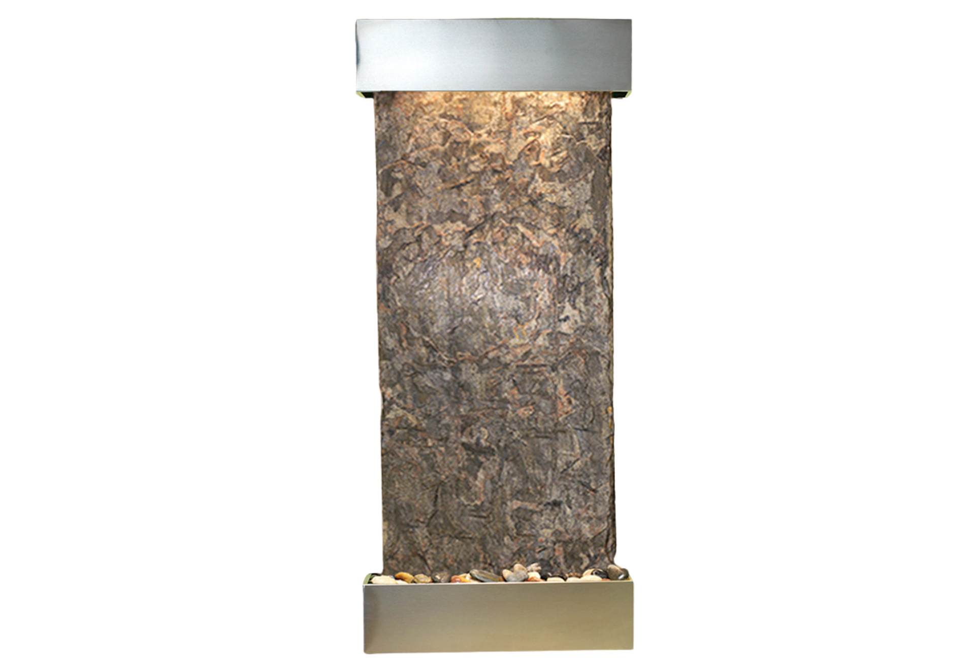 Inspiration Falls-Square-Stainless Steel-Green Natural Slate