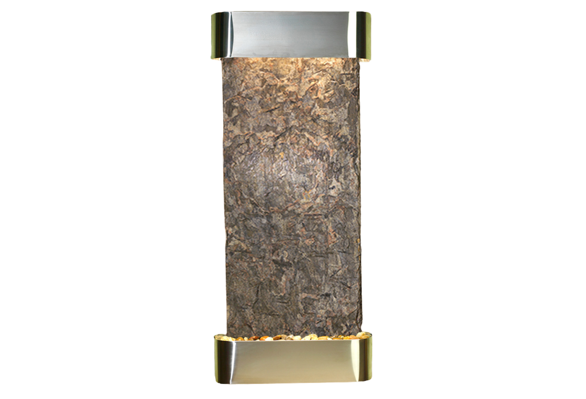 Inspiration Falls-Round-Stainless Steel-Green Natural Slate