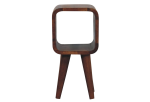 Extra Mini Minimalist Open Curved Chestnut Bedside