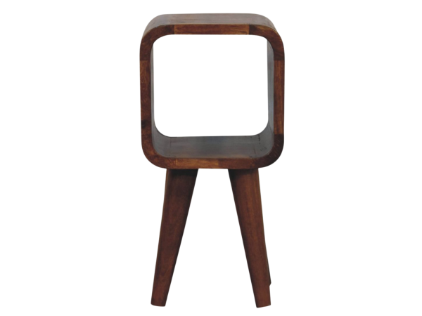 Extra Mini Minimalist Open Curved Chestnut Bedside