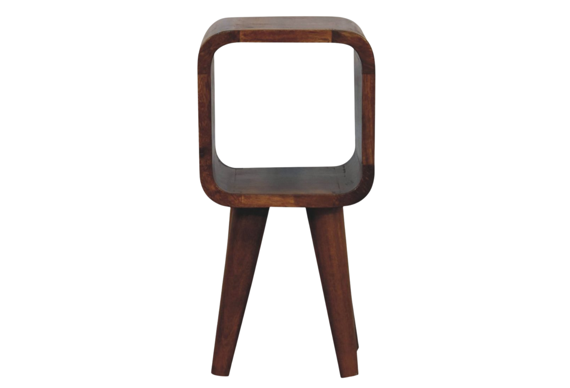 Extra Mini Minimalist Open Curved Chestnut Bedside