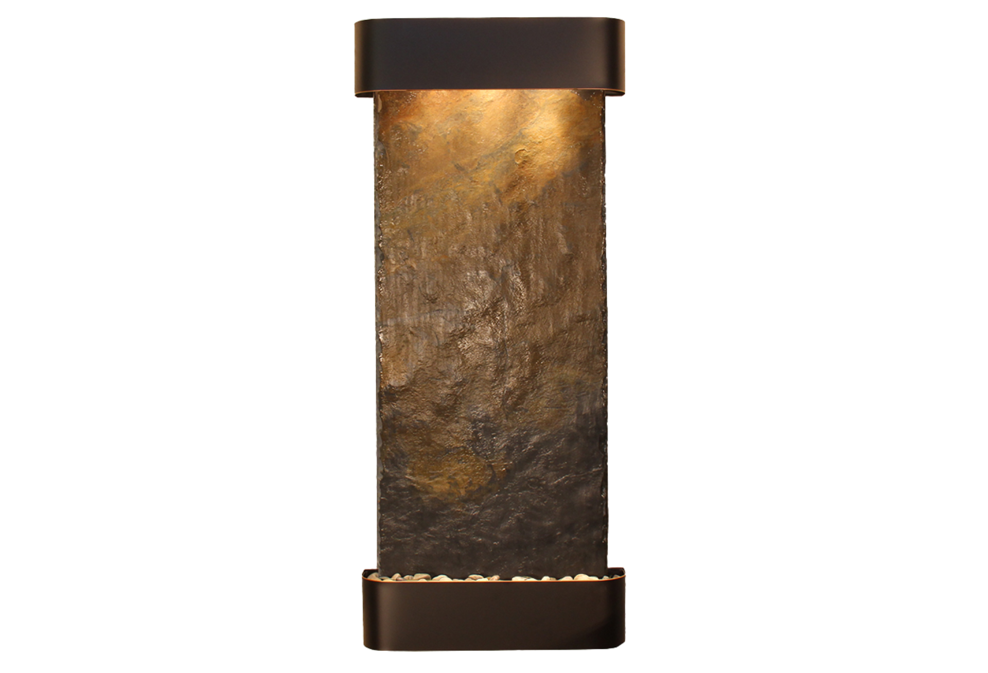 Inspiration Falls-Round-Blackened Copper-Multi-Color Natural Slate