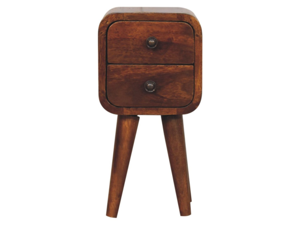 Extra Mini Curved Chestnut Bedside