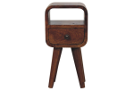 Extra Mini Chestnut Curve Open Slot Bedside