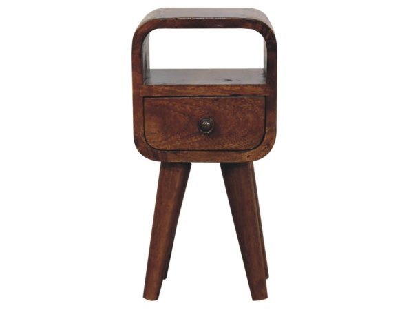 Extra Mini Chestnut Curve Open Slot Bedside
