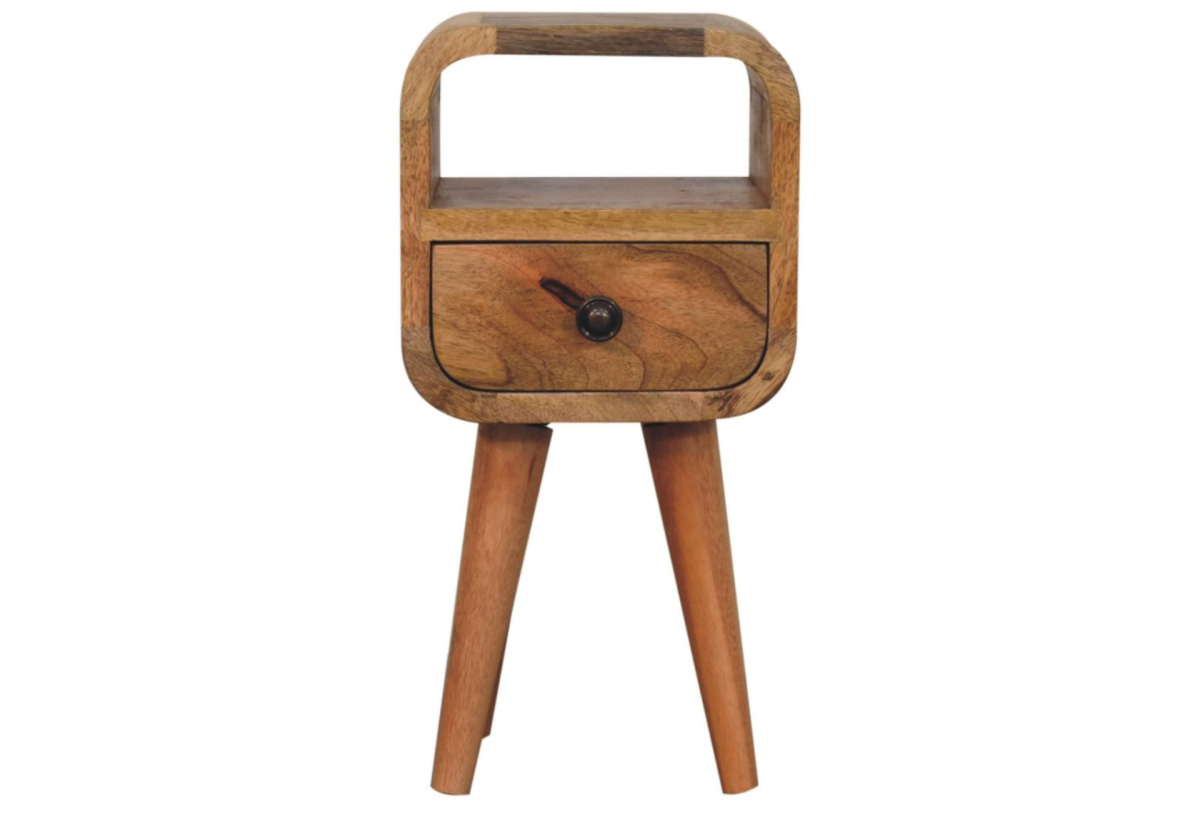 Extra Mini Oakish Curve Open Slot Bedside