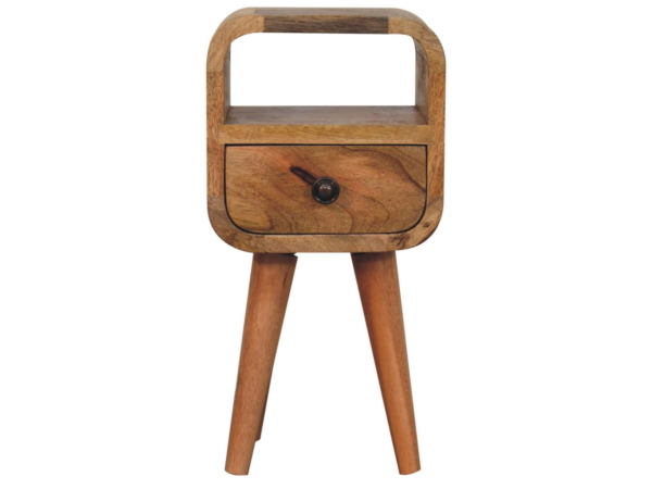 Extra Mini Oakish Curve Open Slot Bedside