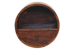 Floating Circle Chestnut Bedside