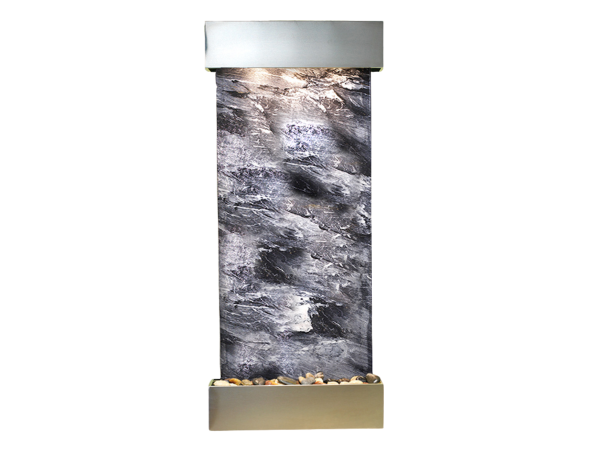 Inspiration Falls-Square-Stainless Steel-Black Spider Marble