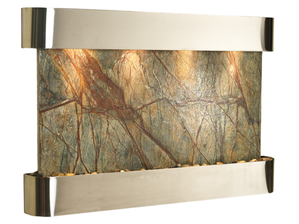Sunrise Springs-Round-Stainless Steel-Brown Marble
