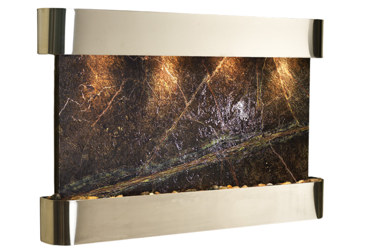Sunrise Springs-Round-Stainless Steel-Green Marble