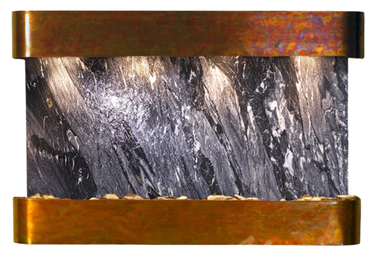 Sunrise Springs-Round-Rustic Copper-Black Spider Marble