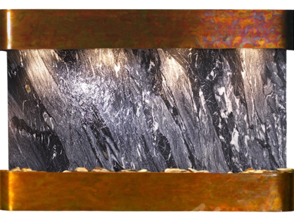 Sunrise Springs-Round-Rustic Copper-Black Spider Marble