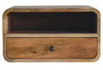 Large Oak-ish Curve Upper Slot Floating Bedside