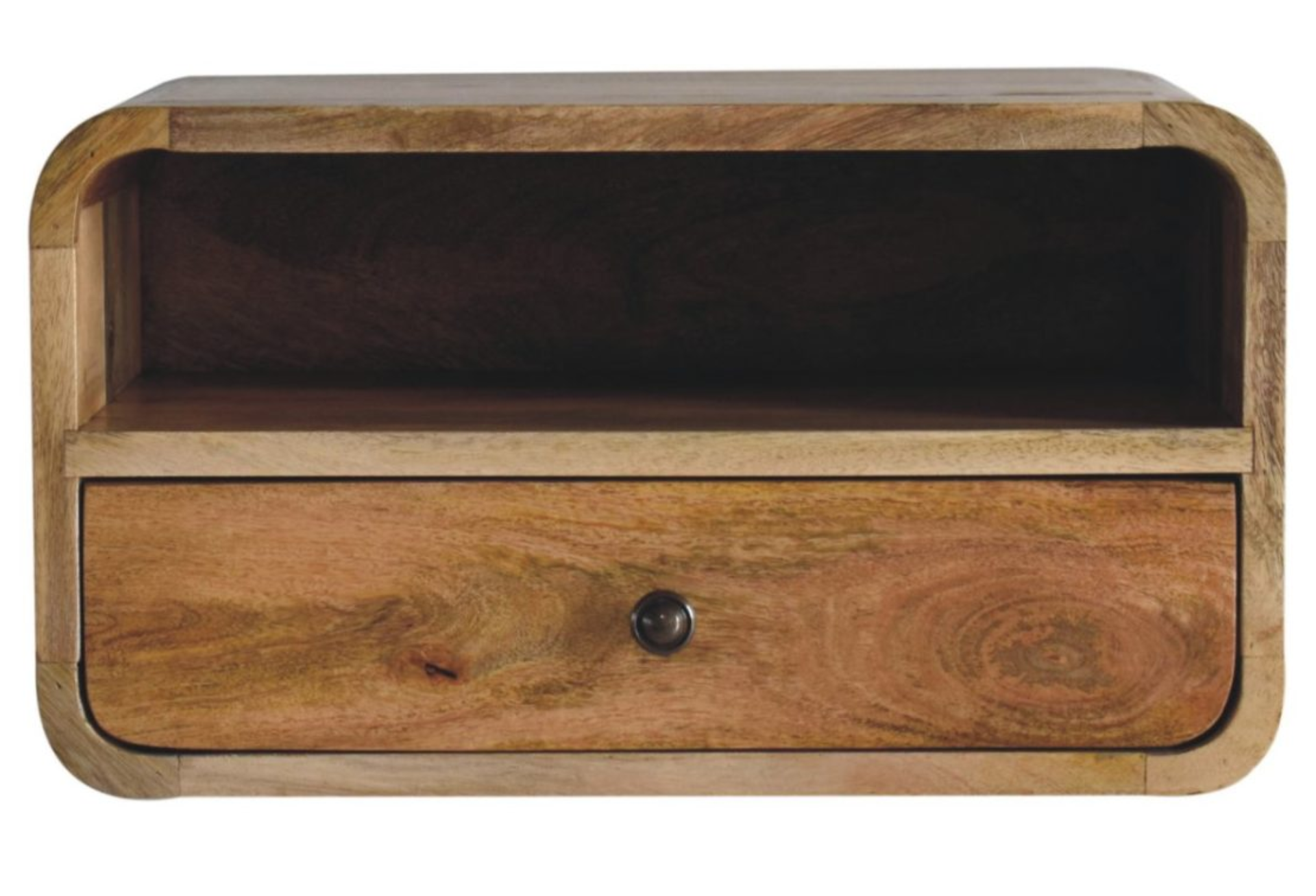 Large Oak-ish Curve Upper Slot Floating Bedside