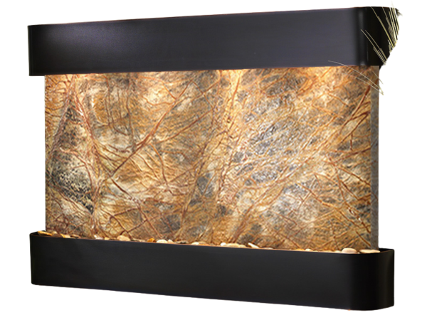Sunrise Springs-Round-Blackened Copper-Brown Marble