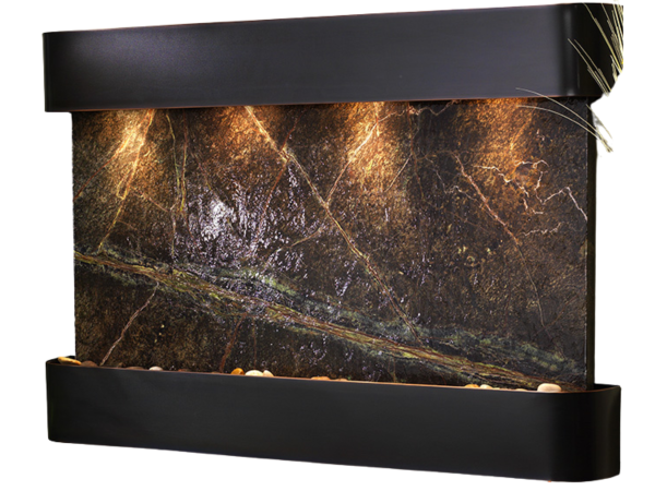 Sunrise Springs-Round-Blackened Copper-Green Marble
