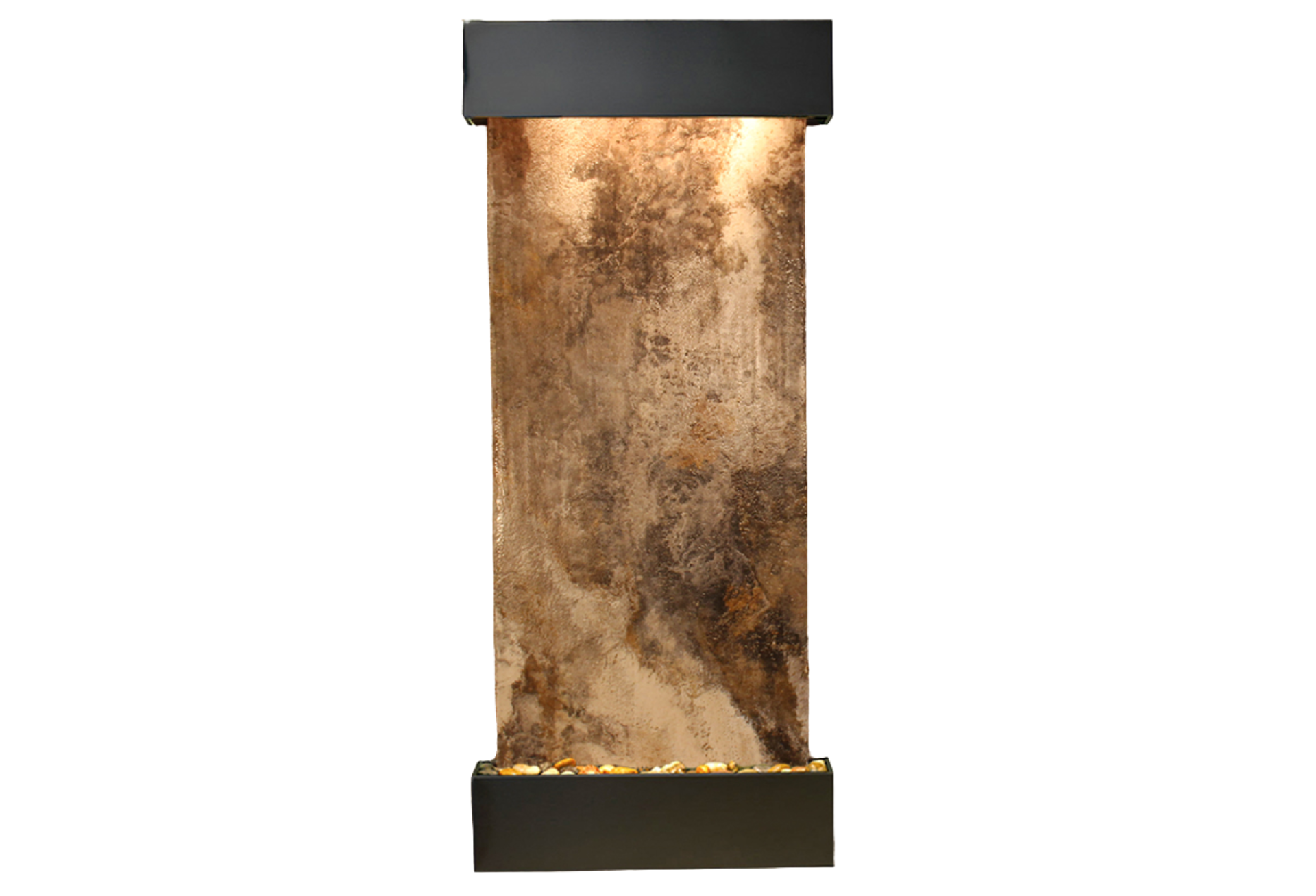 Inspiration Falls-Square-Blackened copper-Magnifico Travertine