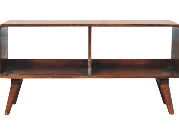 Curved Chestnut Double Slot Media Unit