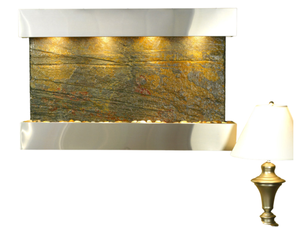 Sunrise Springs-Square-Stainless Steel-Green Natural Slate