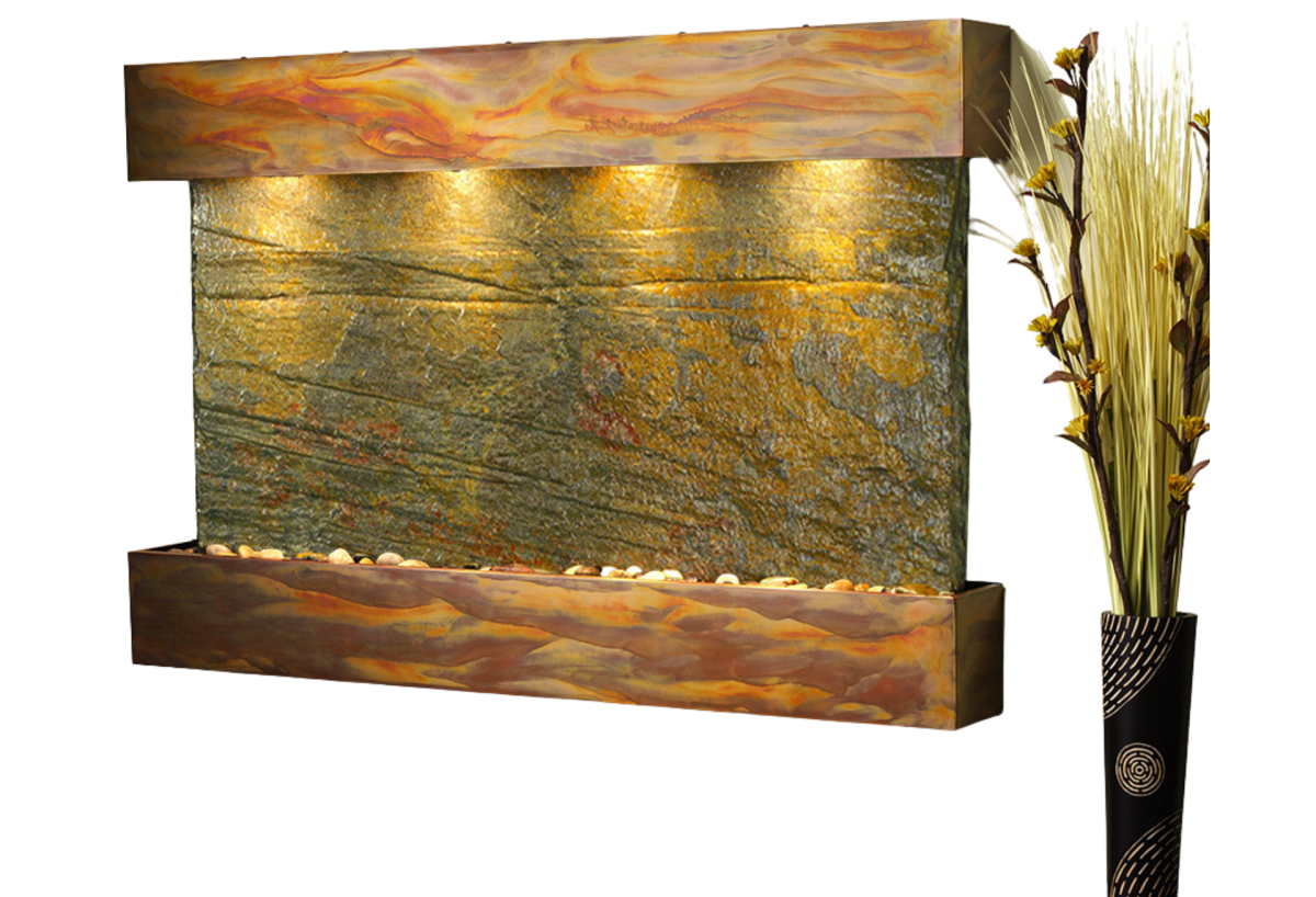 Sunrise Springs-Square-Rustic Copper-Green Natural Slate