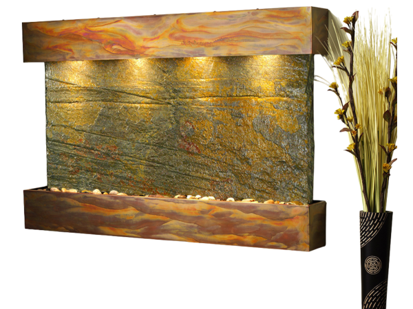 Sunrise Springs-Square-Rustic Copper-Green Natural Slate