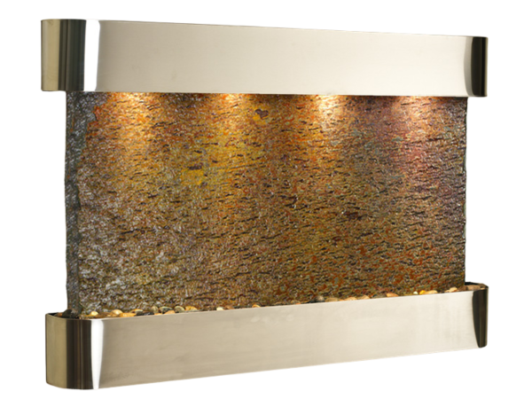 Sunrise Springs-Round-Stainless Steel-Multi-Color Natural Slate