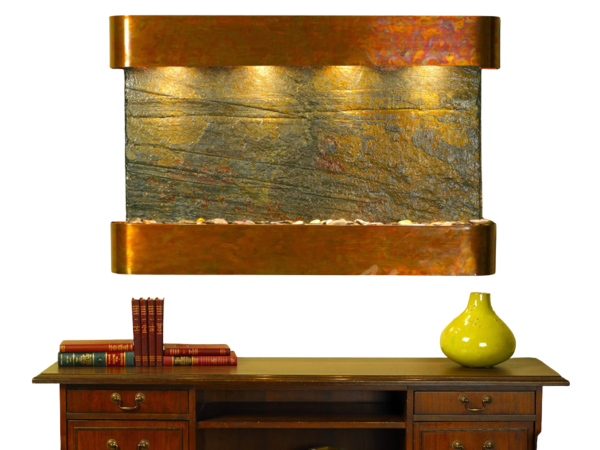 Sunrise Springs-Round-Rustic Copper-Green Natural Slate