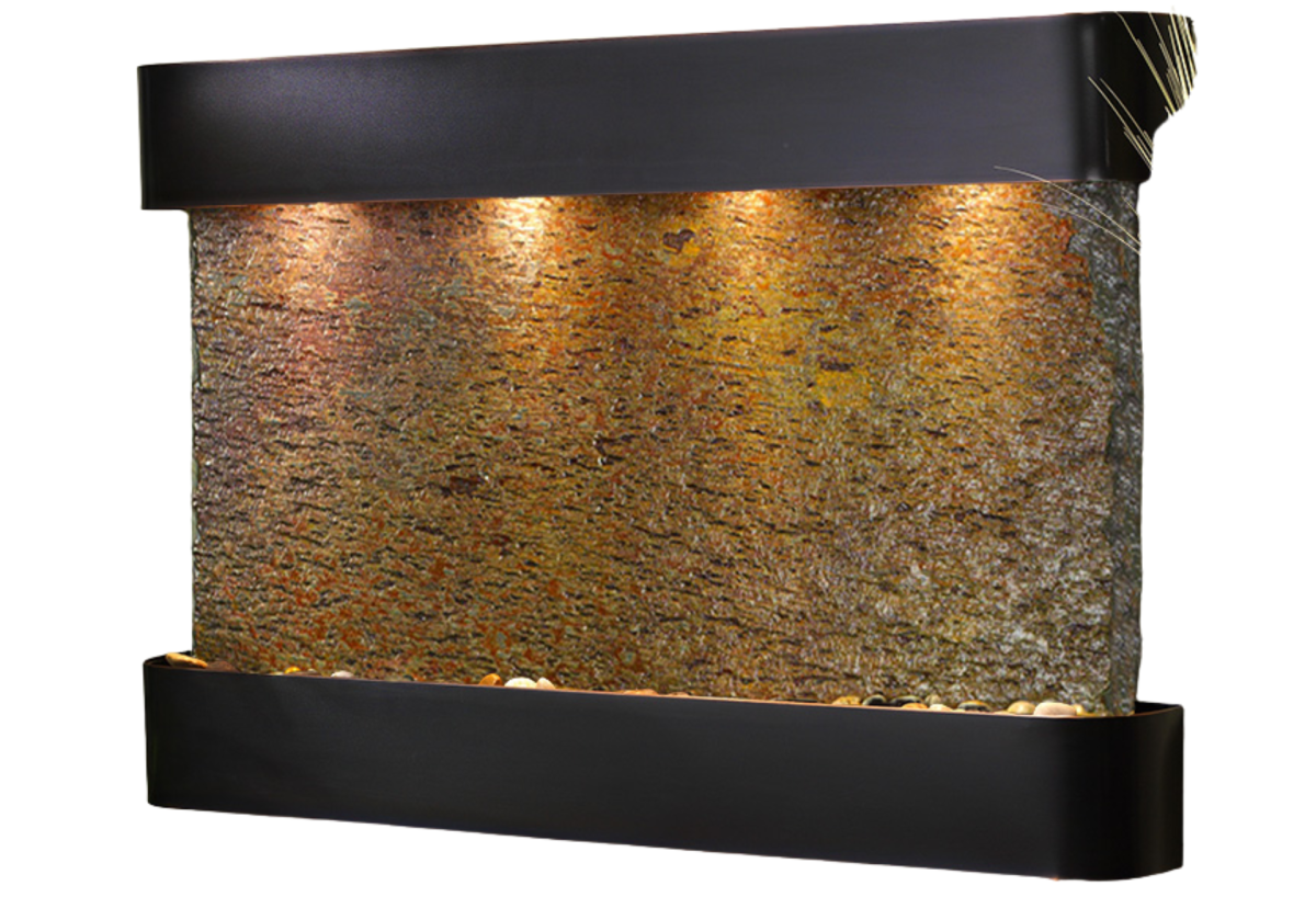 Sunrise Springs-Round-Blackened Copper-Multi-Color Natural Slate