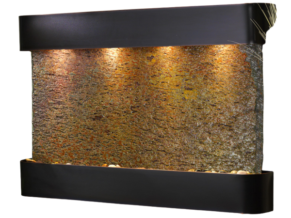 Sunrise Springs-Round-Blackened Copper-Multi-Color Natural Slate