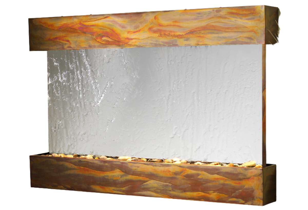Sunrise Springs-Square-Rustic Copper-Silver Mirror