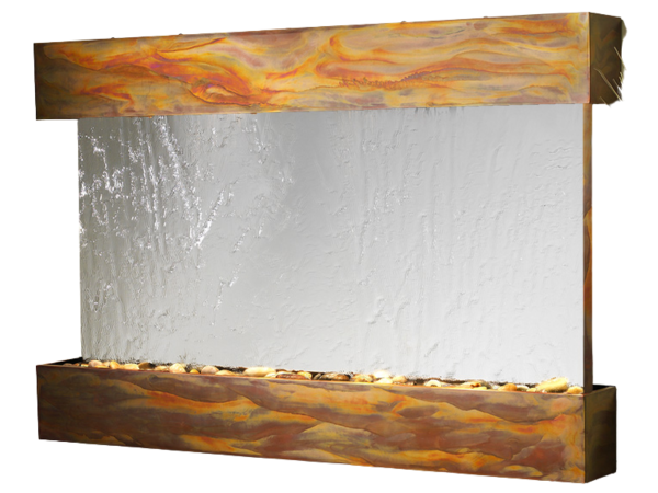 Sunrise Springs-Square-Rustic Copper-Silver Mirror