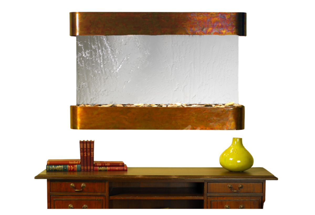 Sunrise Springs-Round-Rustic Copper-Silver Mirror (1)