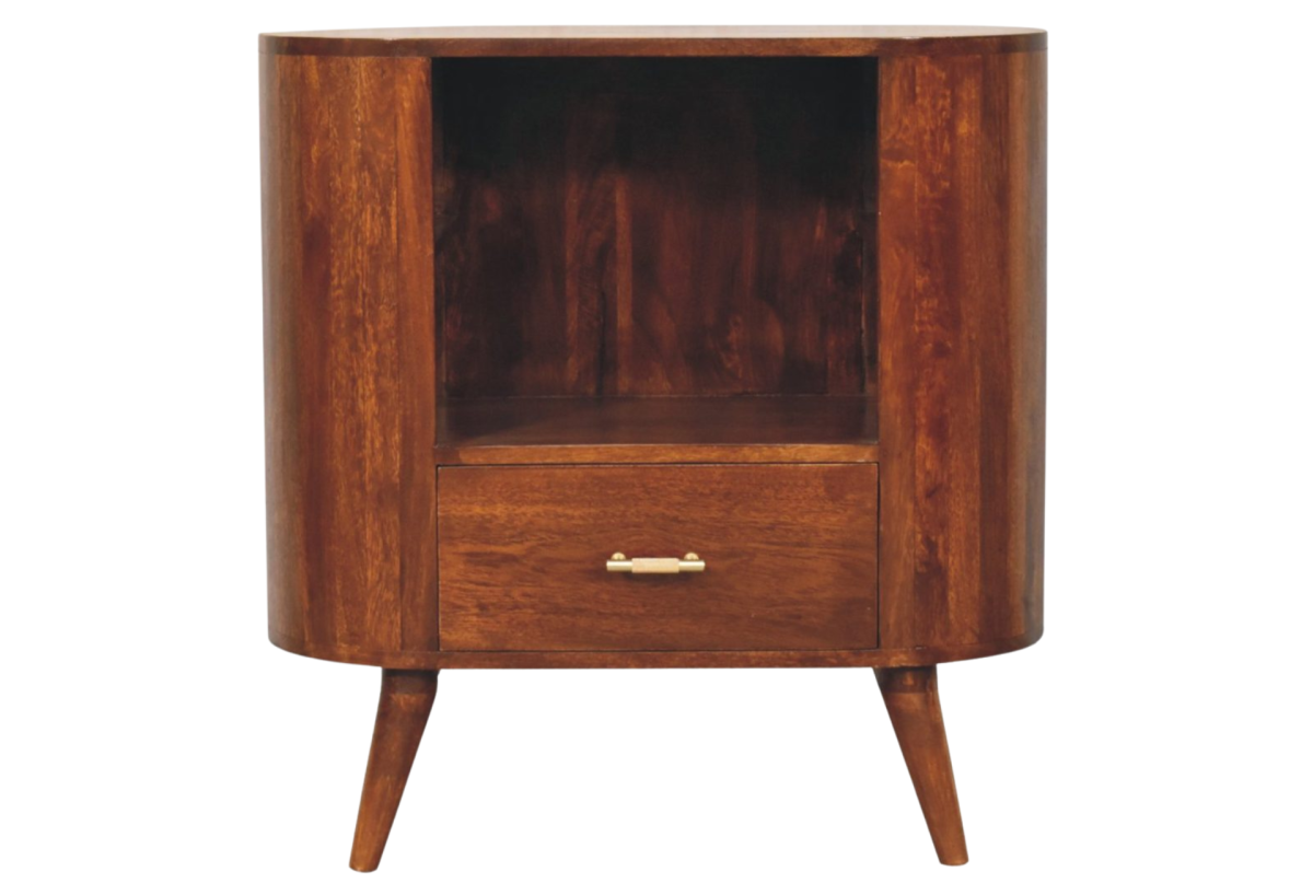 T-bar Cortez Chestnut Open Slot Cabinet