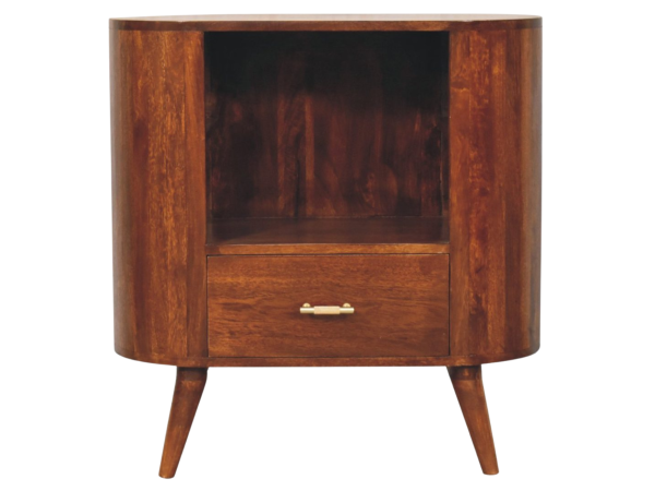 T-bar Cortez Chestnut Open Slot Cabinet