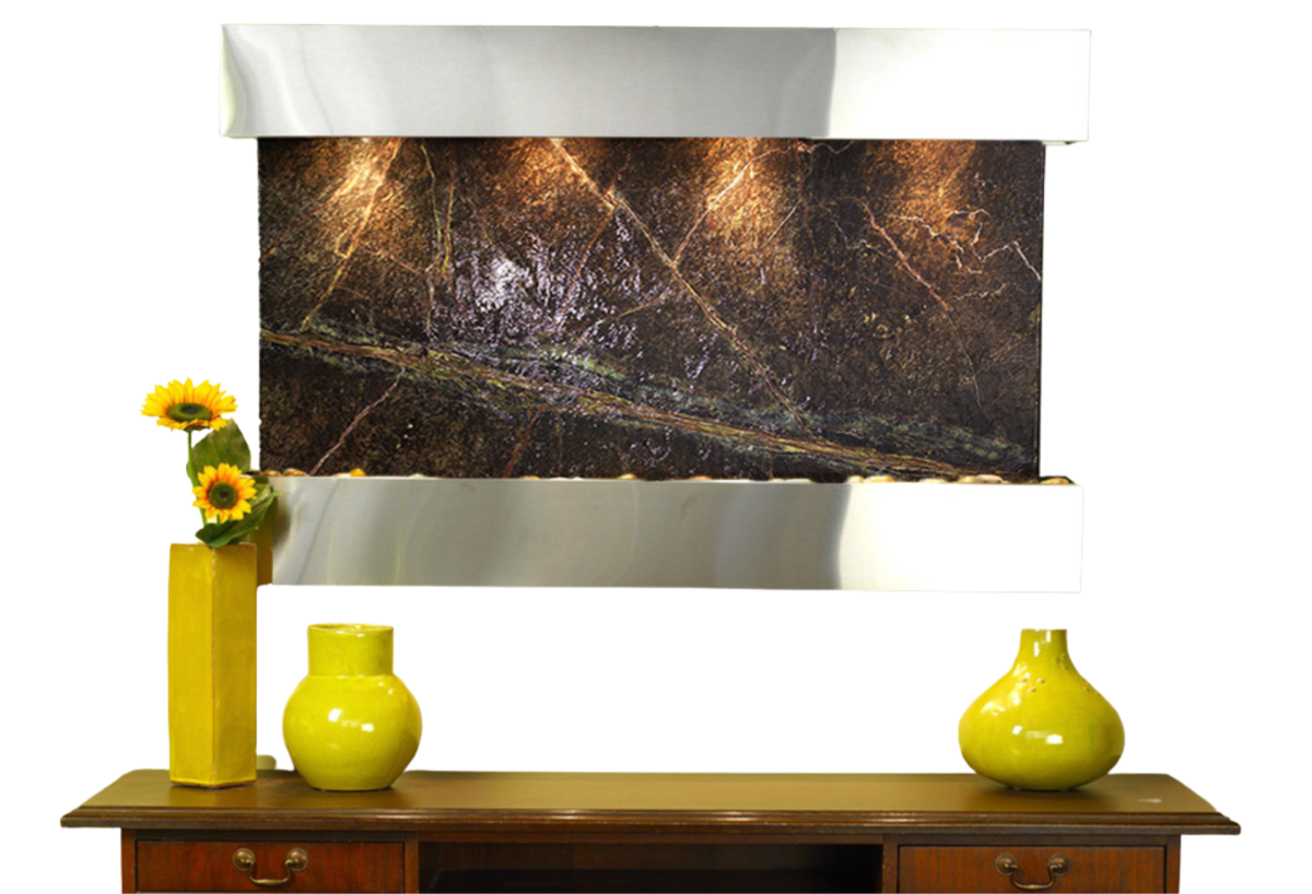 Sunrise Springs-Square-Stainless Steel-Green Marble