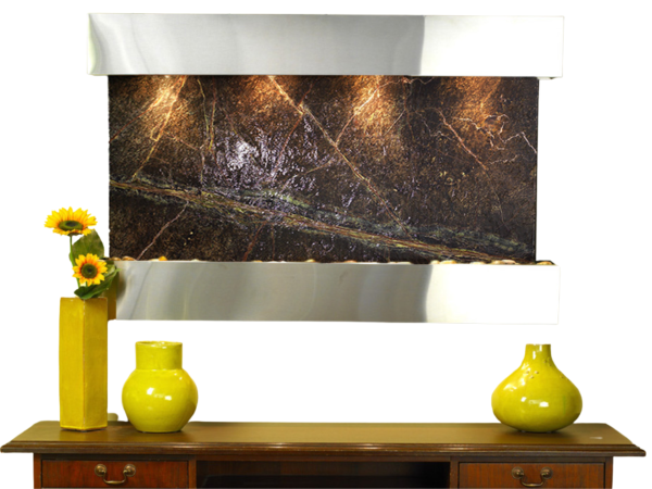 Sunrise Springs-Square-Stainless Steel-Green Marble