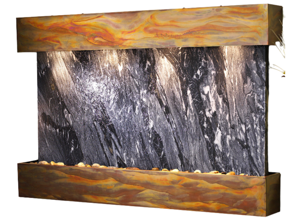 Sunrise Springs-Square-Rustic Copper-Black Spider Marble