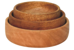 Solid Wood Fruit Bowl Set of 3