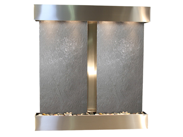 Aspen Falls-Square-Stainless Steel-Black Featherstone