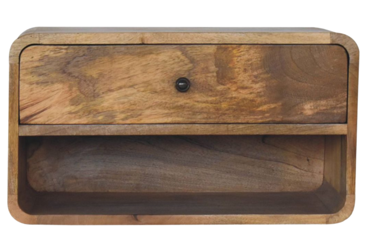 Large Floating Curve Open Slot Bedside