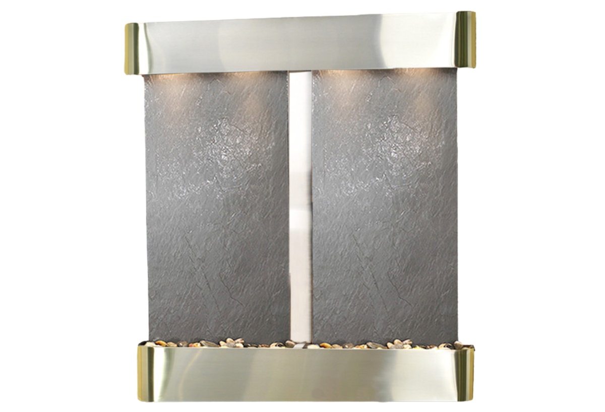 Aspen Falls-Round-Stainless Steel-Black Featherstone