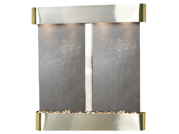 Aspen Falls-Round-Stainless Steel-Black Featherstone