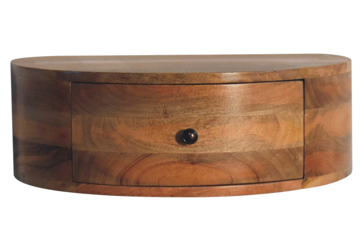 Large Wall Mounted Rounded Bedside