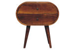 Large Chestnut Circular Bedside