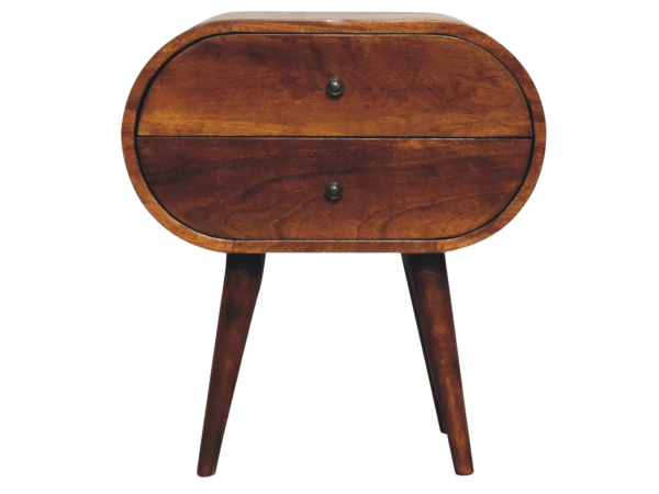 Large Chestnut Circular Bedside