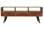 Trio Curved Chestnut Media Unit