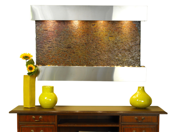 Sunrise Springs-Square-Stainless Steel-Multi-Color Natural Slate