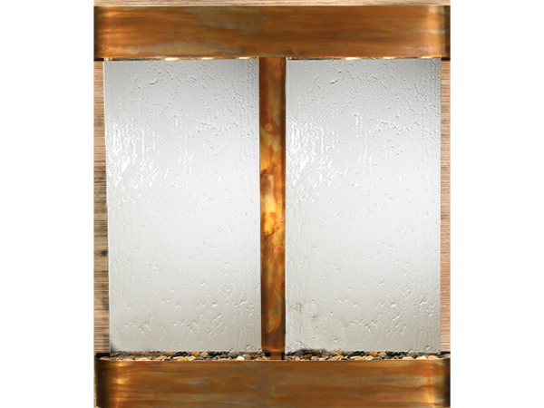 Aspen Falls-Round-Rustic Copper-Silver Mirror