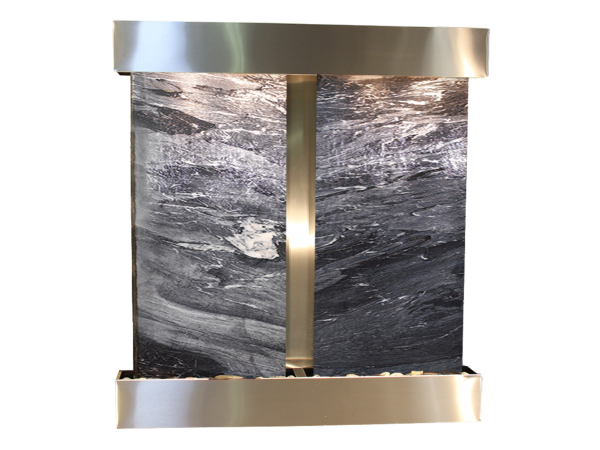 Aspen Falls-Square-Stainless Steel-Black Spider Marble